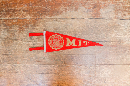 MIT Red Felt Pennant Vintage Mini College Decor Massachusetts Institute of Technology