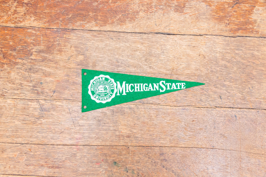 Michigan State University Mini Felt Pennant Vintage College Wall Decor - Eagle's Eye Finds