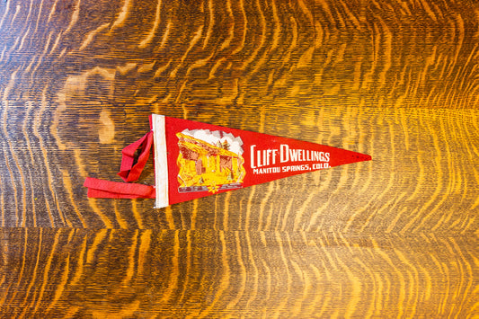 Manitou Springs CO Felt Pennant Vintage Red Colorado Wall Decor