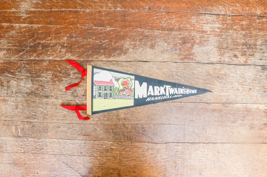 Mark Twain's Home Missouri Black Felt Pennant Vintage Wall Decor