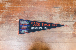 Mark Twain's Home Missouri Black Felt Pennant Vintage Wall Decor