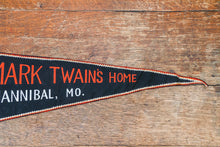 Load image into Gallery viewer, Mark Twain&#39;s Home Missouri Black Felt Pennant Vintage Wall Decor
