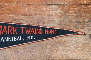 Mark Twain's Home Missouri Black Felt Pennant Vintage Wall Decor