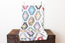 Load image into Gallery viewer, Martha Washington&#39;s Flower Garden Hand Stitched Quilt Top Vintage Farmhouse Decor - Eagle&#39;s Eye Finds
