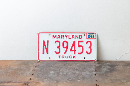 Maryland 1979 Truck License Plate Vintage White Wall Decor N-39453 - Eagle's Eye Finds