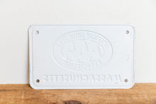 Load image into Gallery viewer, AAA Massachusetts License Plate Vintage Booster Blue and White Decor - Eagle&#39;s Eye Finds
