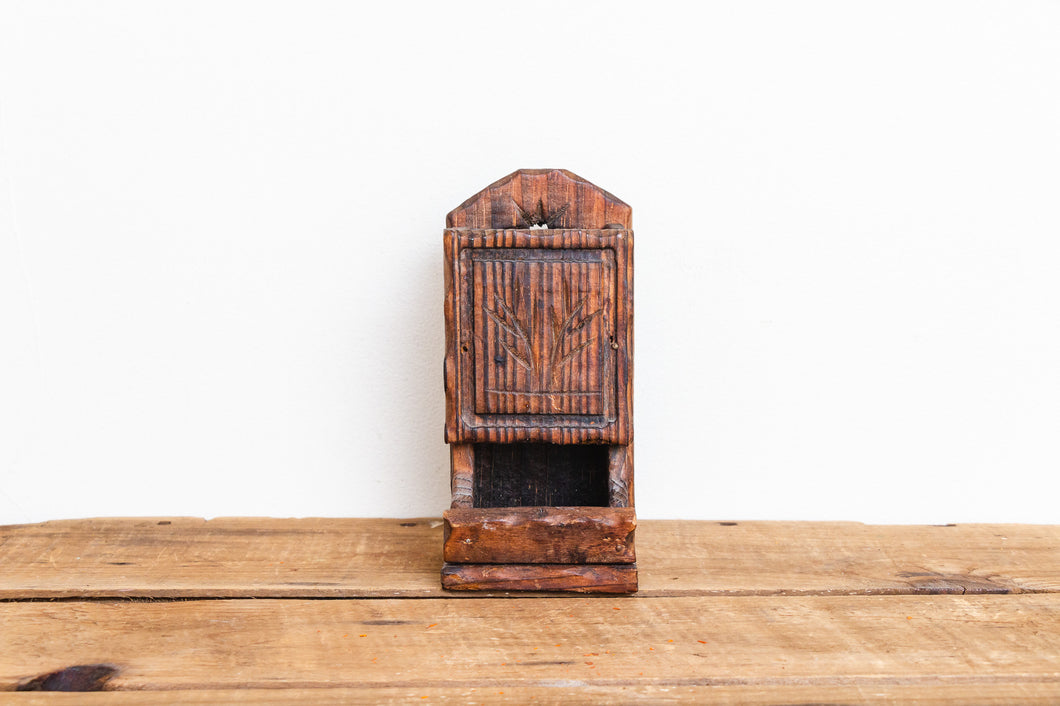 Retro Match Holder Vintage Boho Style Wooden Wall or Shelf Decor - Eagle's Eye Finds