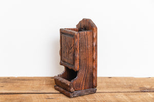Retro Match Holder Vintage Boho Style Wooden Wall or Shelf Decor - Eagle's Eye Finds