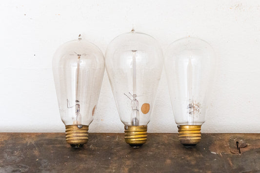 Working GE Mazda Edison Bulbs Vintage Tipped Balloon Lightbulbs Lamp Lights