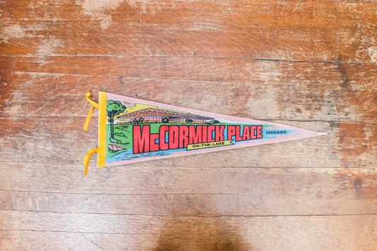 McCormick Place Felt Pennant Vintage Chicago Illinois Wall Hanging Decor