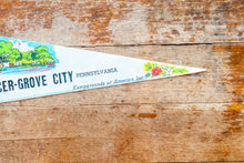 Load image into Gallery viewer, Mercer Grove City Kampgrounds Felt Pennant Vintage White Pennsylvania Wall Decor
