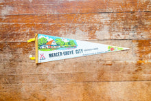 Load image into Gallery viewer, Mercer Grove City Kampgrounds Felt Pennant Vintage White Pennsylvania Wall Decor
