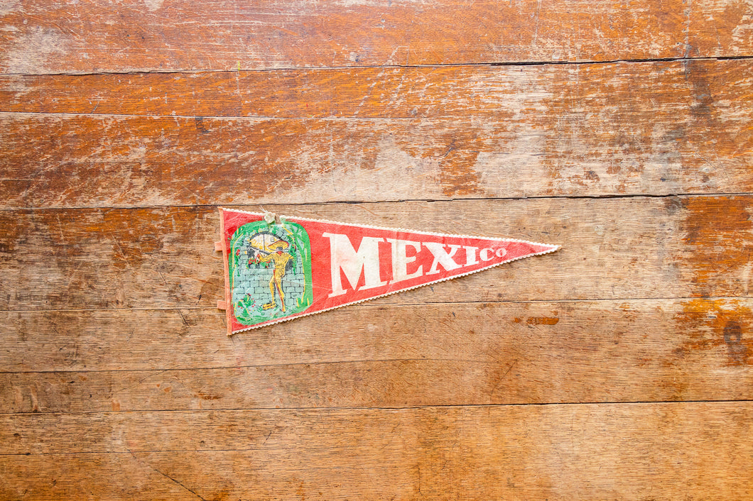 Mexico Felt Pennant Vintage Red Wall Hanging Decor