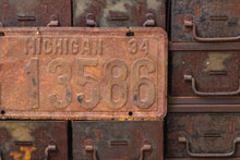 Load image into Gallery viewer, Michigan 1934 Rusty License Plate Vintage Brown Wall Hanging Decor S-13586 - Eagle&#39;s Eye Finds
