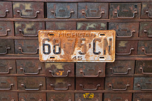 Michigan 1945 License Plate Vintage Rusty Silver Wall Decor 68-75-CN - Eagle's Eye Finds