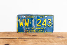 Load image into Gallery viewer, Michigan 1965 License Plate Vintage Blue Wall Hanging Decor WW-1243 - Eagle&#39;s Eye Finds
