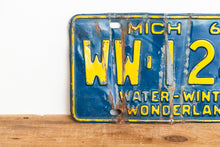 Load image into Gallery viewer, Michigan 1965 License Plate Vintage Blue Wall Hanging Decor WW-1243 - Eagle&#39;s Eye Finds
