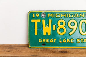 Michigan 1968 License Plate Vintage Wall Hanging Decor John Deere Colors - Eagle's Eye Finds