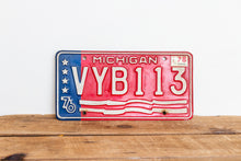 Load image into Gallery viewer, Michigan 1976 License Plate Vintage USA Bicentennial Red White Blue Decor - Eagle&#39;s Eye Finds

