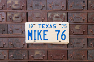 Mike 76 Texas Vanity License Plate 1975 Vintage Wall Decor - Eagle's Eye Finds