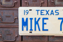 Load image into Gallery viewer, Mike 76 Texas Vanity License Plate 1975 Vintage Wall Decor - Eagle&#39;s Eye Finds
