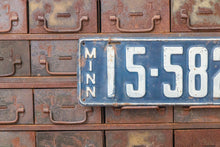 Load image into Gallery viewer, Minnesota 1924 License Plate Vintage Blue White Wall Decor - Eagle&#39;s Eye Finds
