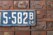 Load image into Gallery viewer, Minnesota 1924 License Plate Vintage Blue White Wall Decor - Eagle&#39;s Eye Finds
