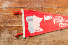 Load image into Gallery viewer, Minnesota Territorial Centennial Red Felt Pennant Vintage Wall Decor
