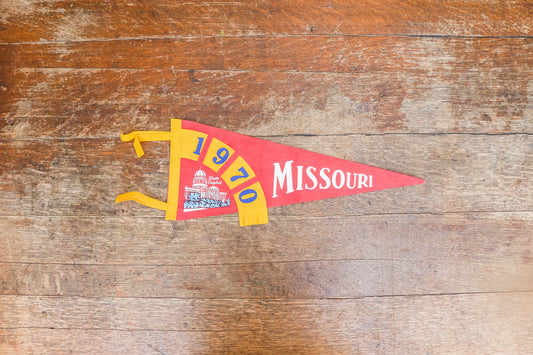 Missouri State Red Felt Pennant Vintage Wall Hanging Decor
