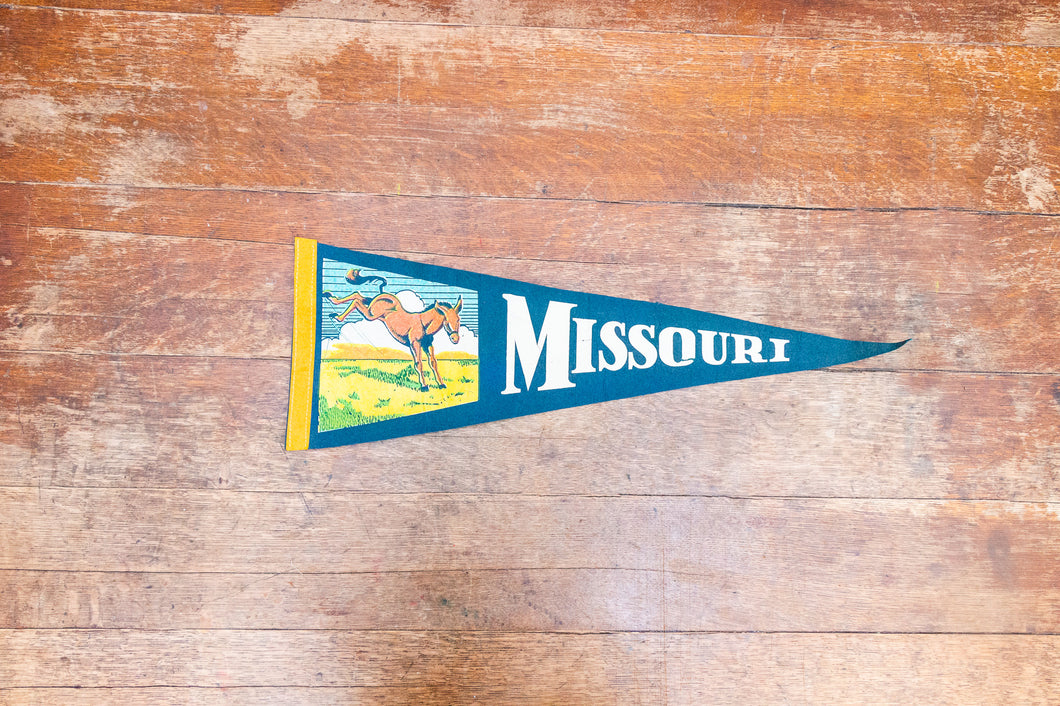 Missouri State Blue Felt Pennant Vintage Wall Hanging Decor - Eagle's Eye Finds