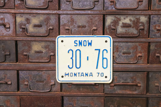1970 Montana Snowmobile License Plate Vintage Wall Hanging Decor