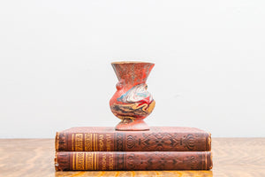Red Morton End Of Day Pottery Swirl Paint Ceramic Vase