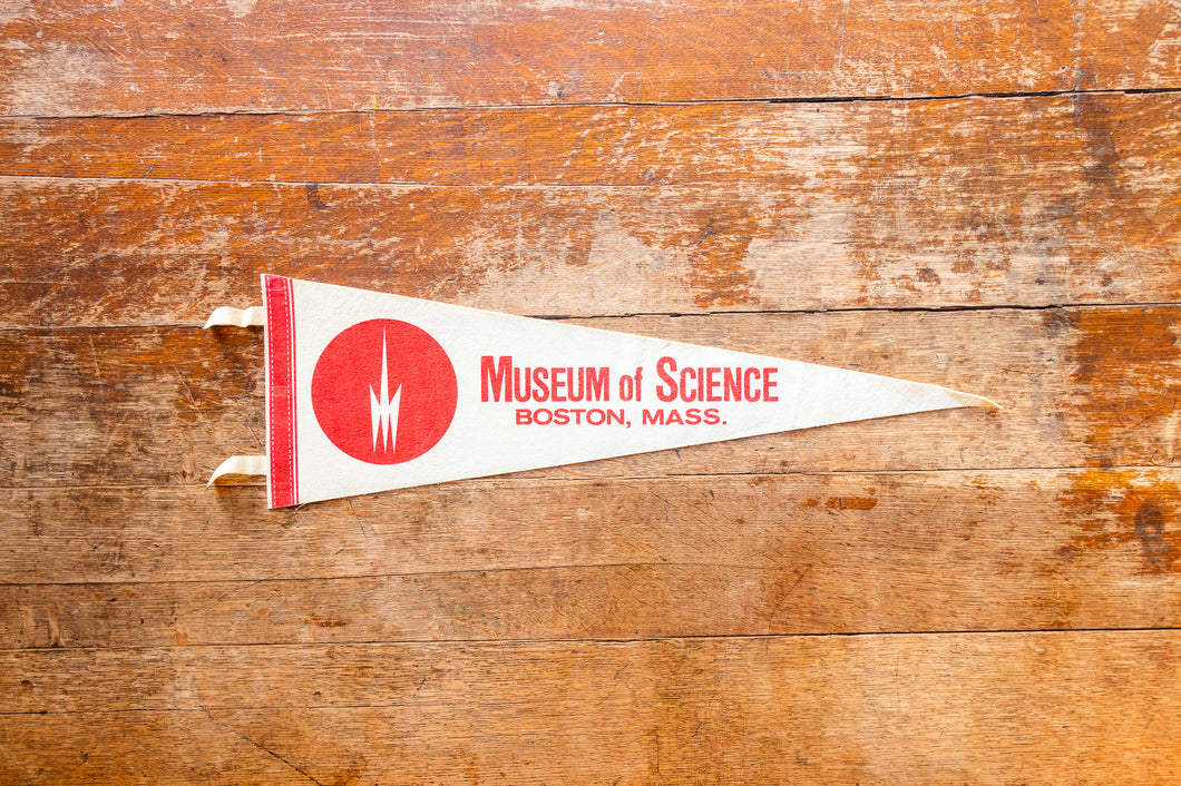 Museum of Science, Massachusetts White Felt Pennant Vintage Wall Decor