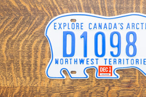 Northwest Territories Bear License Plate Polar Bear NWT Canada Vintage Holiday Wall Decor