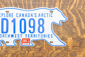 Northwest Territories Bear License Plate Polar Bear NWT Canada Vintage Holiday Wall Decor