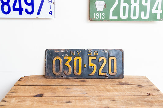 New York 1936 Vintage Omnibus Taxi License Plate - Eagle's Eye Finds