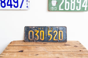 New York 1936 Vintage Omnibus Taxi License Plate - Eagle's Eye Finds