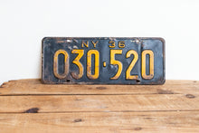 Load image into Gallery viewer, New York 1936 Vintage Omnibus Taxi License Plate - Eagle&#39;s Eye Finds
