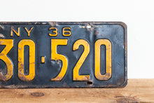 Load image into Gallery viewer, New York 1936 Vintage Omnibus Taxi License Plate - Eagle&#39;s Eye Finds
