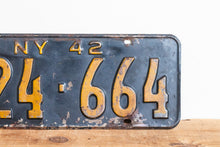 Load image into Gallery viewer, New York 1942 Vintage Omnibus Taxi License Plate - Eagle&#39;s Eye Finds
