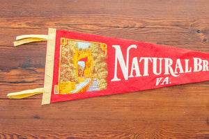 Natural Bridge State Park Red Felt Pennant Vintage Virginia Wall Hanging Decor