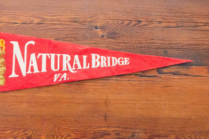 Natural Bridge State Park Red Felt Pennant Vintage Virginia Wall Hanging Decor