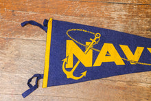 Load image into Gallery viewer, US Naval Academy Navy Felt Pennant Vintage College Grad Gift
