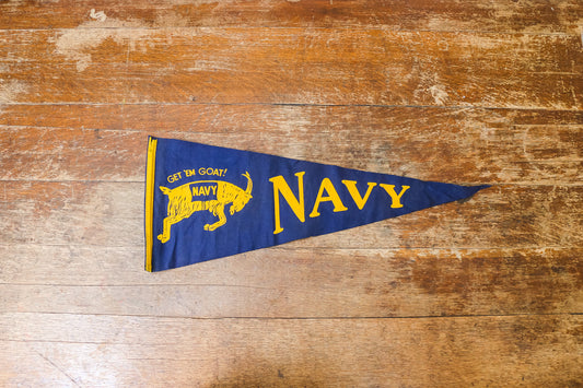 US Naval Academy Blue Felt Pennant Vintage Navy College Grad Gift