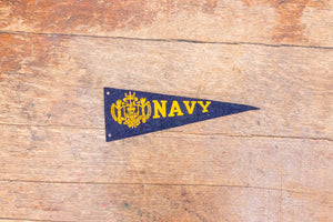 Navy Naval Academy Blue Mini Felt Pennant Vintage College Decor - Eagle's Eye Finds