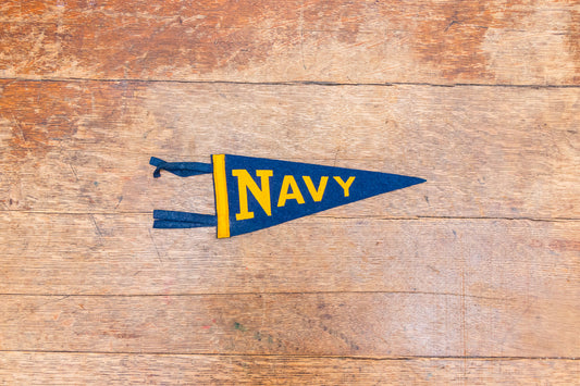 Navy Naval Academy Blue Mini Felt Pennant Vintage College Decor