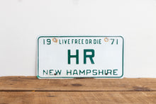 Load image into Gallery viewer, HR Initials New Hampshire 1971 Vanity License Plate Vintage NH - Eagle&#39;s Eye Finds
