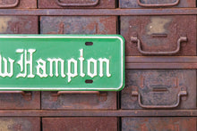 Load image into Gallery viewer, New Hampton Booster License Plate Vintage Green New Hampshire Decor - Eagle&#39;s Eye Finds
