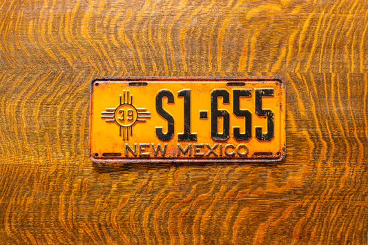 1939 New Mexico School Bus License Plate Vintage Wall Hanging Decor