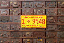 Load image into Gallery viewer, New Mexico 1965 License Plate Vintage Yellow Wall Hanging Decor - Eagle&#39;s Eye Finds
